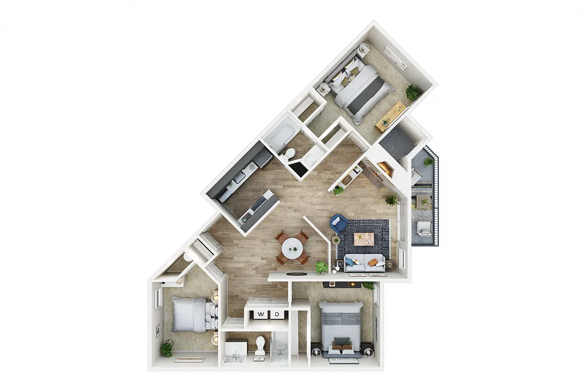 Floor plan 3 BDRM, 2 BTH S