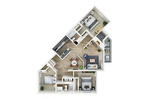 Floor plan 3 BDRM, 2 BTH S