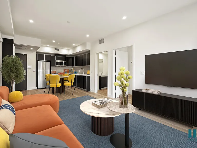 Open-Concept Kitchen, Dining, and Living Room - Walnut Floor Plan