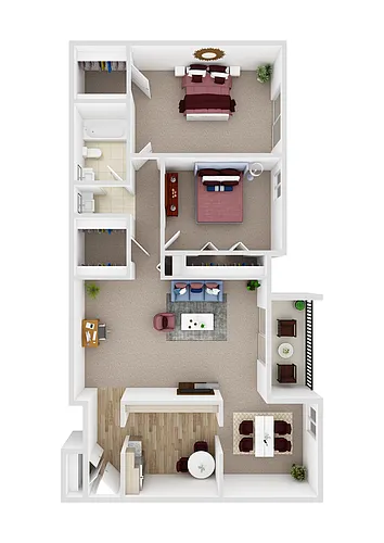 Floor plan 2 Bed 1 Bath