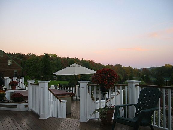Deck overlooking pool