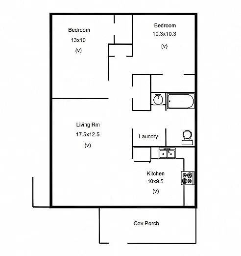 Floor plan 2 Bedroom Duplex