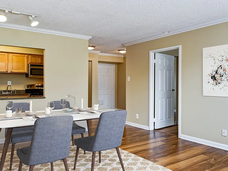 Spacious dining area and living room