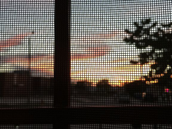 View from front porch at sun
