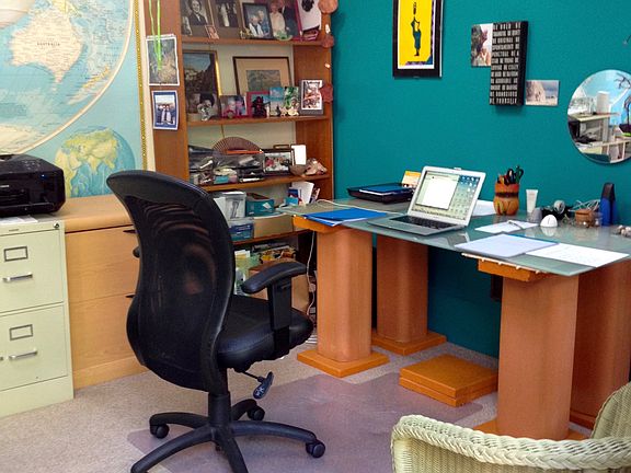 Back Office or Family Room opens to backyard decks