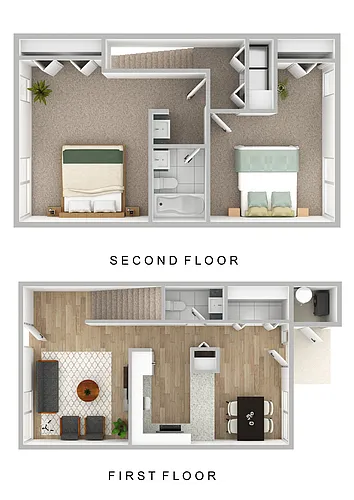 Floor plan 2 Bed 1.5 Baths