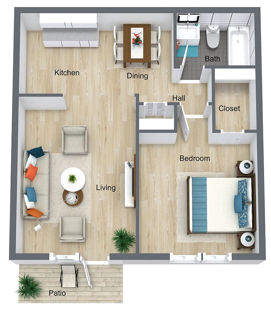 Floor plan D-1X1