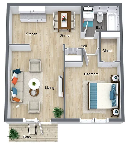 Floor plan D-1X1