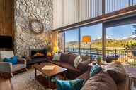 Floor to ceiling fireplace