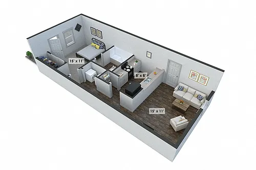 Floor plan One-Bedroom Flat