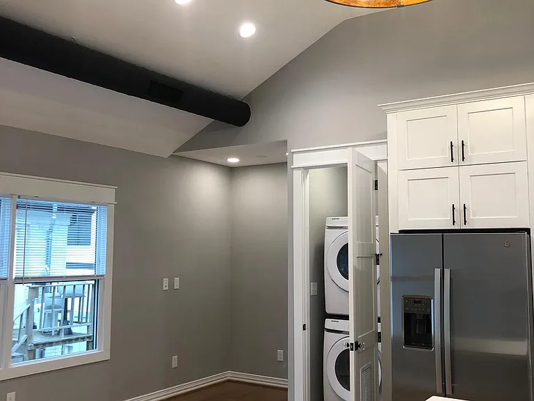 beautiful high ceilings, office or breakfast nook off of the living room, open floor concept with island seating in the kitchen as well