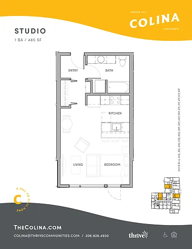 Floor plan Studio - A1-A East