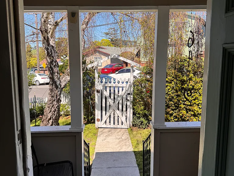 View from the front door onto the front yard.