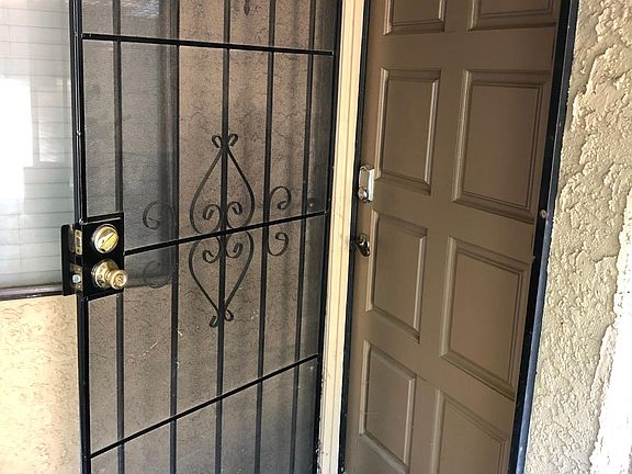 Front door includes safety screen door. And keypad lock.