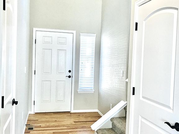 Entry Way - coat closet on LH side/basement door on RH side