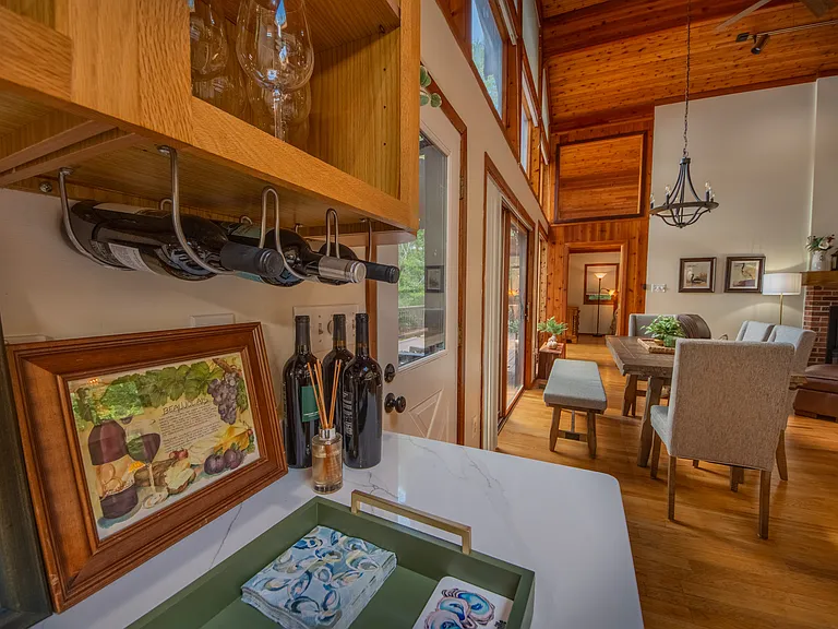 View of dining area from kitchen
