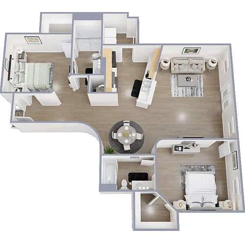 Floor plan 2 Bed 2 Bath I