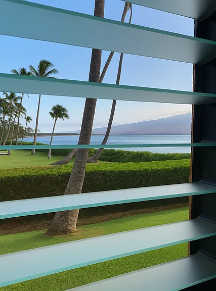 View along the side of the condo-- 5 windows plus 2 large patio doors opening directly to ocean