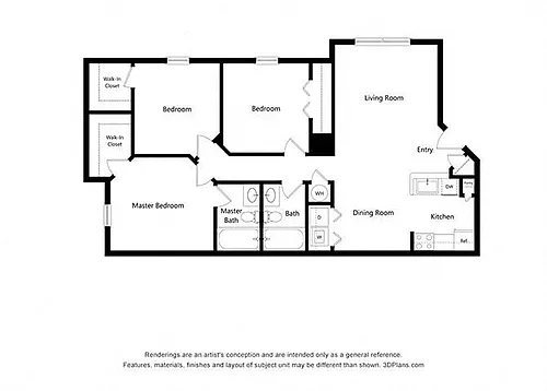 Floor plan Three Bedroom A