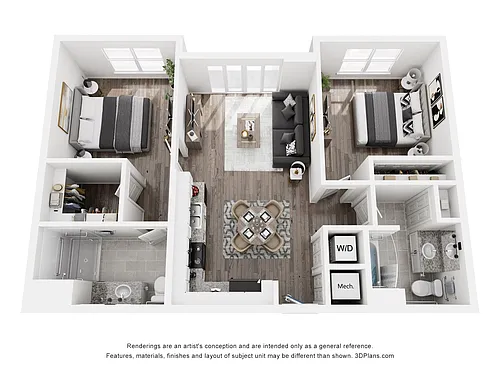 Floor plan 2 Bedroom 2 Bath
