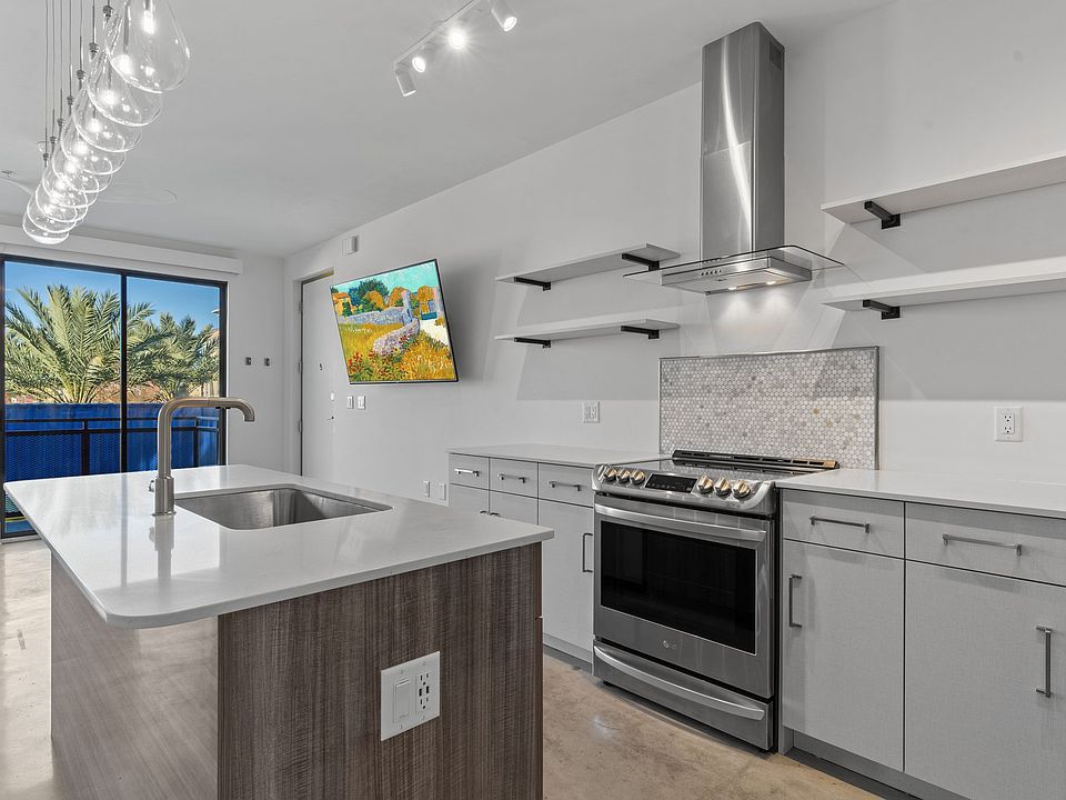 Freight Yard apartments are fully equipped with high-end appliances and custom cabinetry.