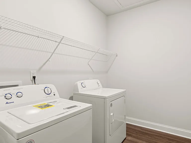Full size washer and dryer in every home.