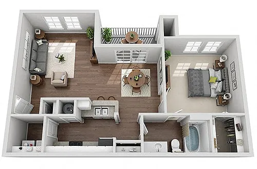 Floor plan Dogwood 1 Bedroom 1 Bath Renovated