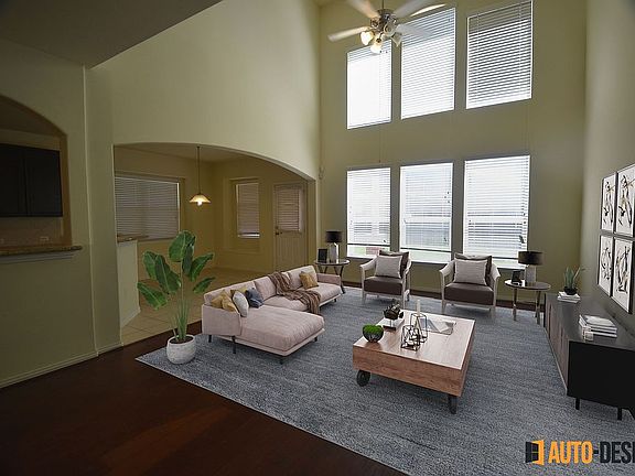 High ceiling living room