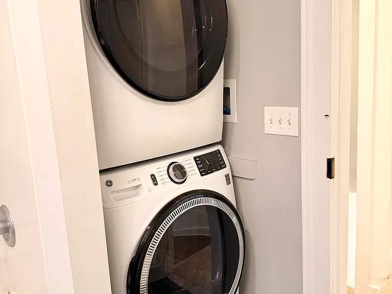Washer and dryer in unit.
