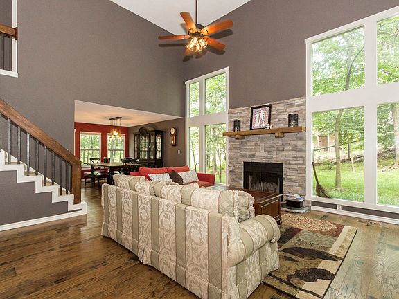 Stone Fireplace in Living Room