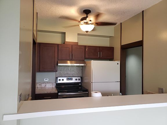 View from living room looking into kitchen