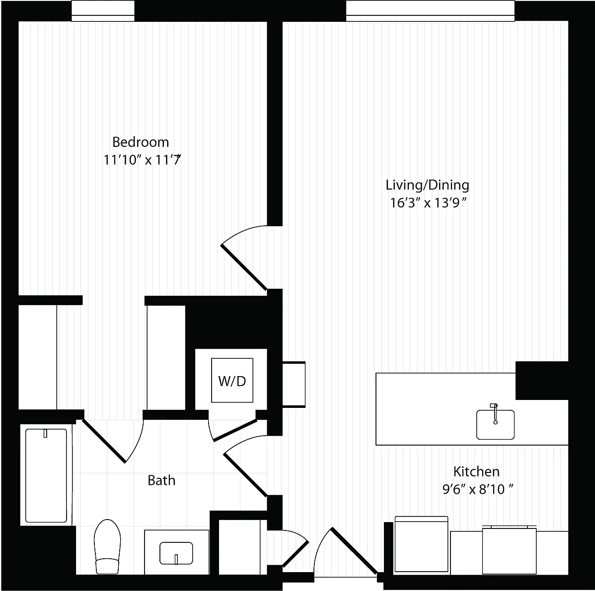 Floor plan 1 Bedroom A