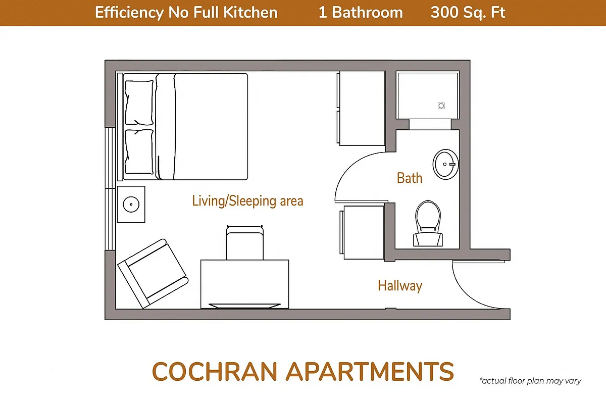 Floor plan Efficiency No Full Kitchen