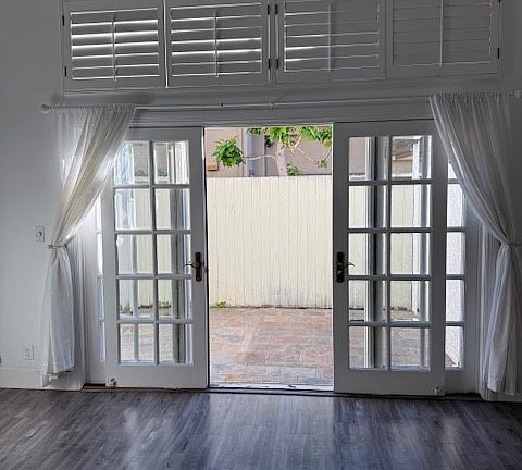 Private patio off living room
