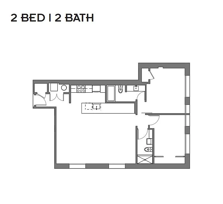 Floor plan 2 Bedroom 2 Bath