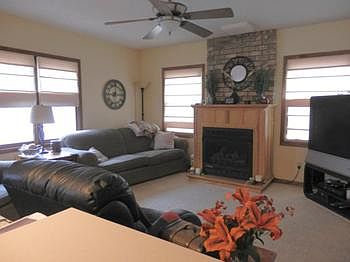 Gas fireplace in family room