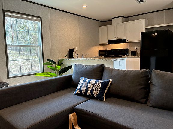 Living and Kitchen looking at window