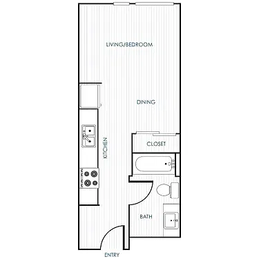 Floor plan Studio 1 Bathroom