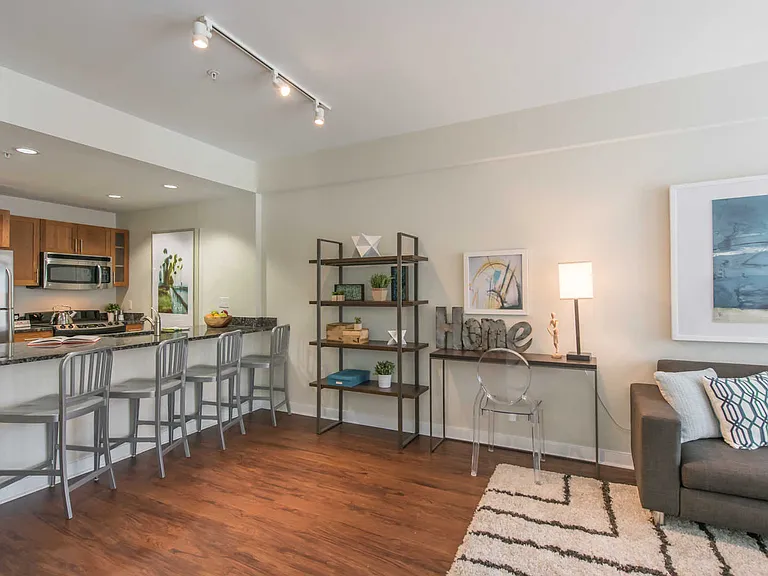 Asteria Kitchen with Stainless Steel Appliances and Dining Area with Hard Surface Flooring