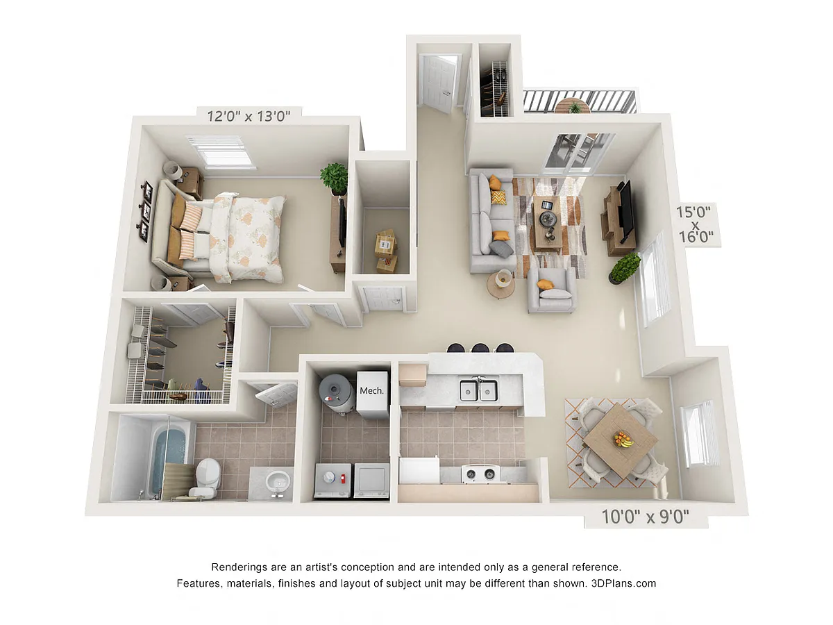Floor plan One Bedroom A