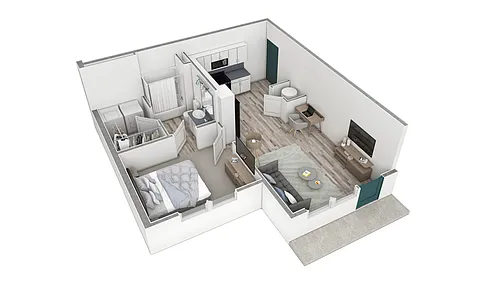 Floor plan 1 BR Premier Horizon Summit
