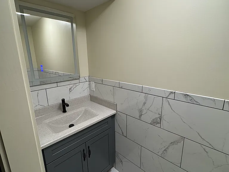 half bath with lighted mirror