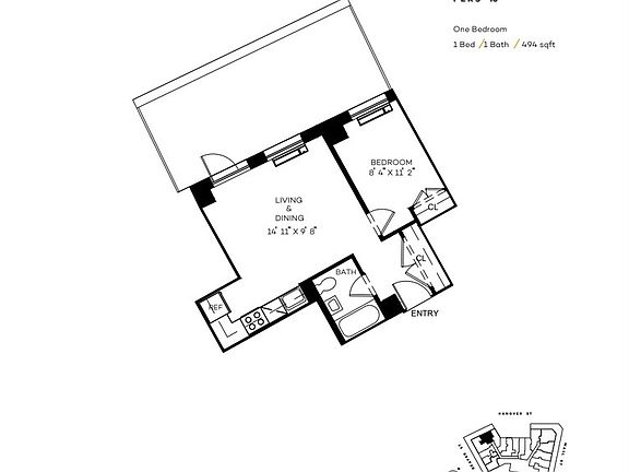 2nd image of 63 Wall St APT 1605