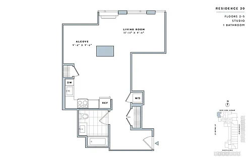 Floor plan Studio-E.19-II