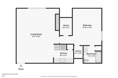 Floor plan 1 bed