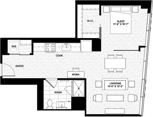 Floor plan One Bed 05