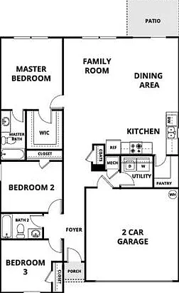 3 bed, 2.0 bath, 1589 sqft, $2,050 — Photo 3