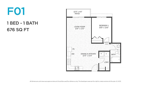 Floor plan One Bedroom One Bath