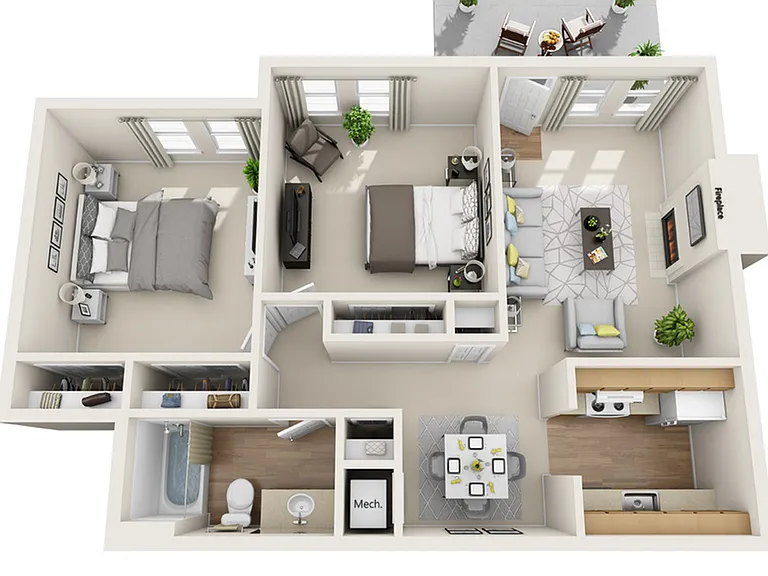 2A - 862 SQ.FT 2A - 862 SQ.FT