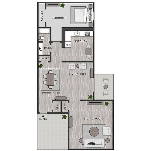 Floor plan A9-1x1D (LS)
